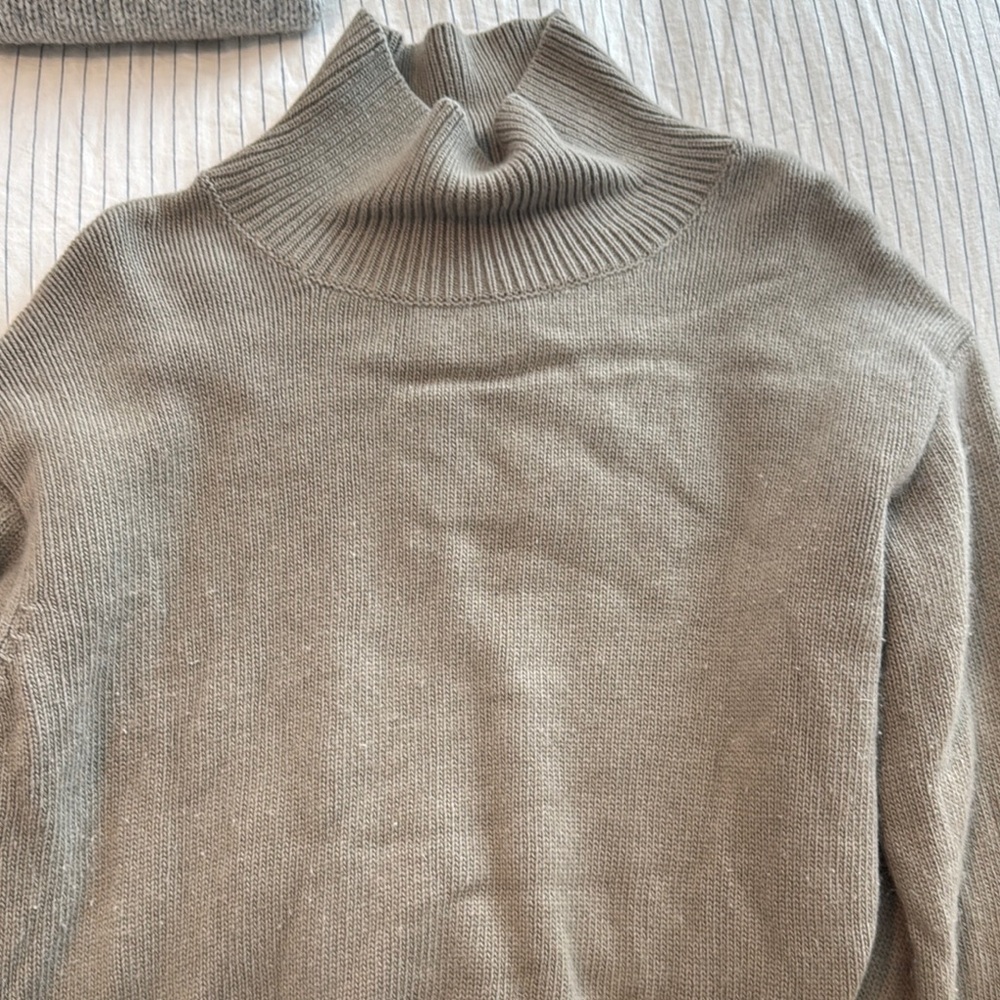 Women's Taupe Turtleneck Cashmere Sweater